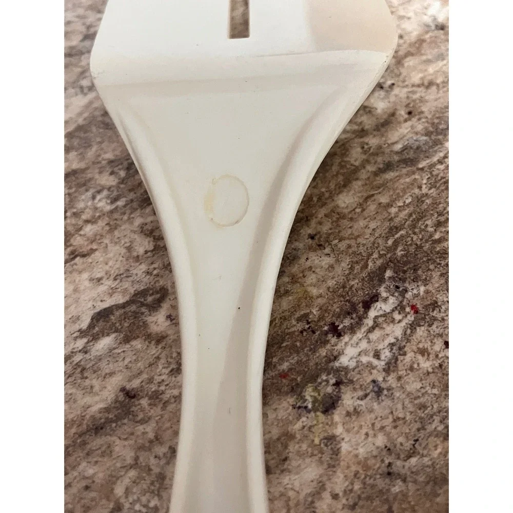 Vintage White Nylon Slotted Spatula Turner 11.5 Inch Retro Kitchen Utensil